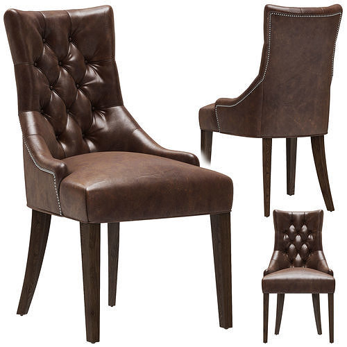 Restoration Hardware Martine Tufted Leather Armchair 3D model