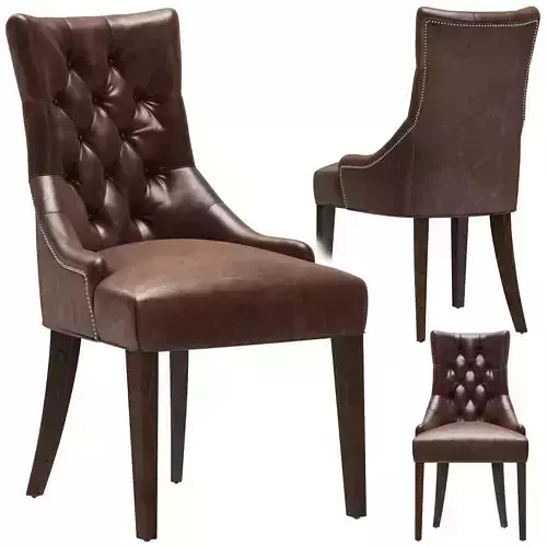 Restoration Hardware Martine Tufted Leather Armchair