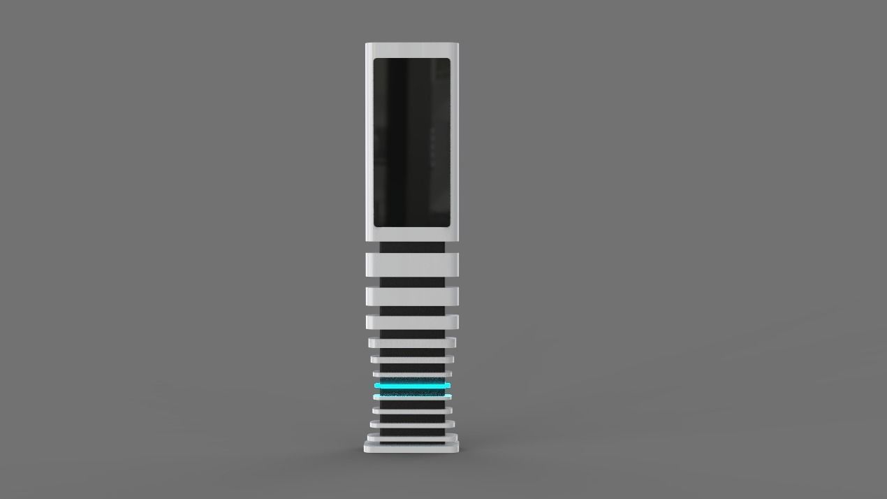 High tech kiosk design 3D model_4