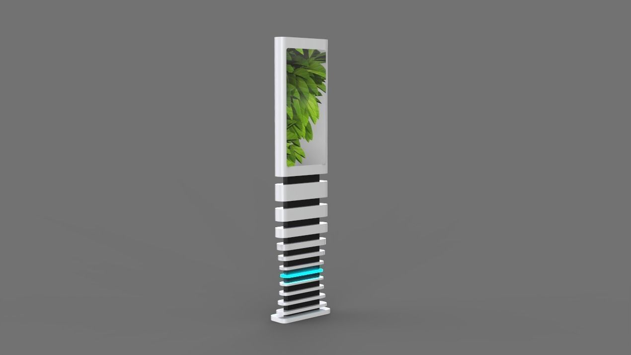 High tech kiosk design 3D model_1