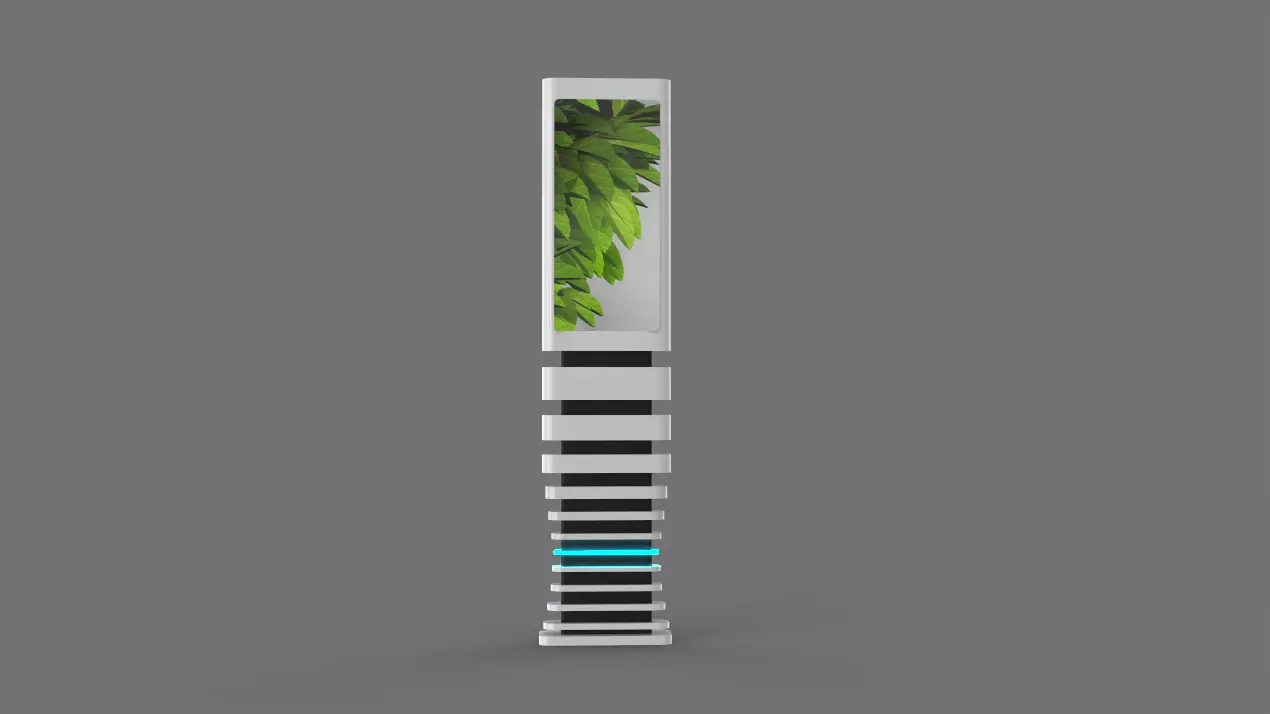 High tech kiosk design 3D model_0