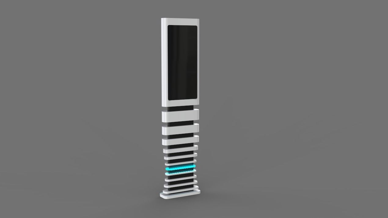 High tech kiosk design 3D model_2