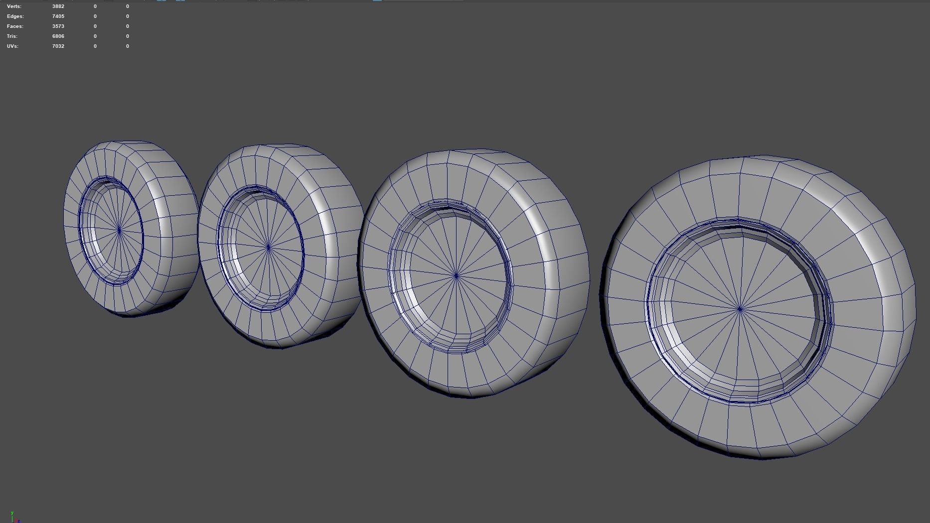 Truck wheels Low-poly 3D model_5