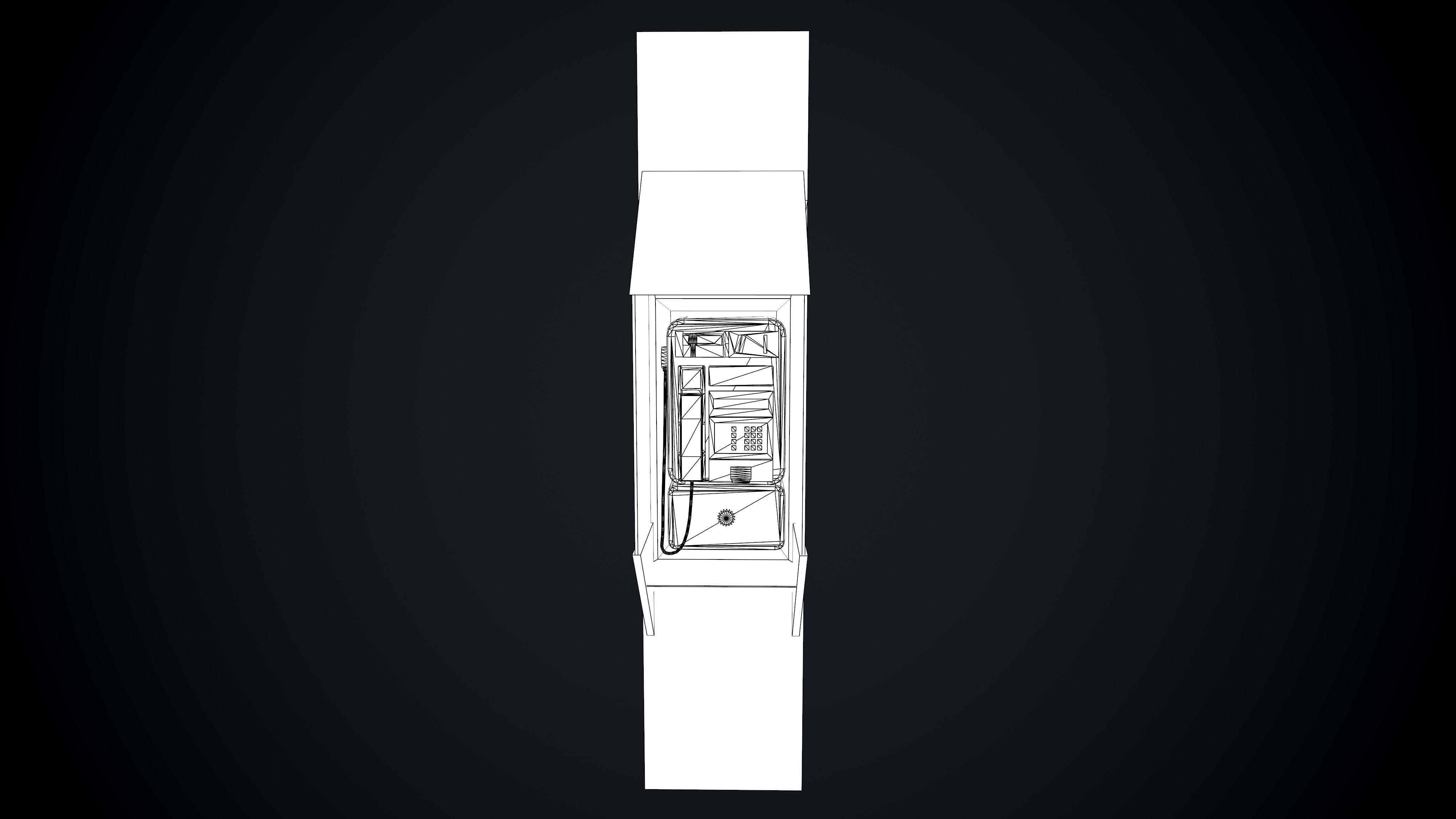 Payphone Dirty different colors Low-poly 3D model_12