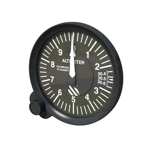 Aviation Instruments Six Pack 3D model_2