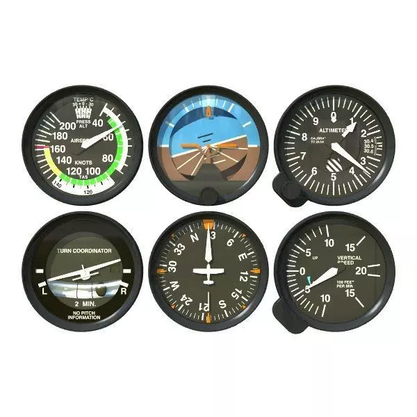 Aviation Instruments Six Pack 3D model_0