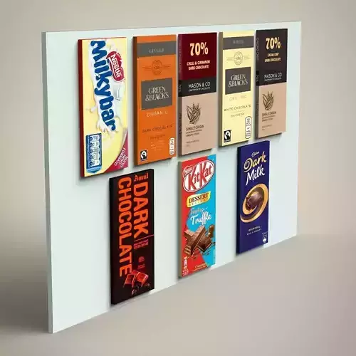 Chocolate Bars set Low-poly 3D model