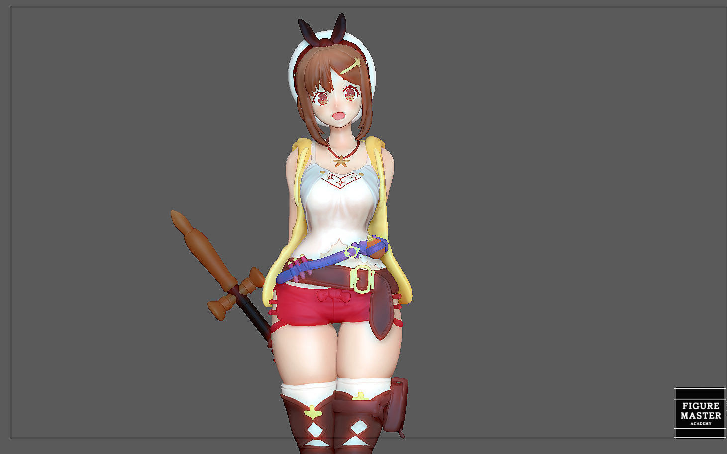 RYZA ATELIER STATUE GAME CHARACTER CUTE PRETTY GIRL ANIME 3D print model_4