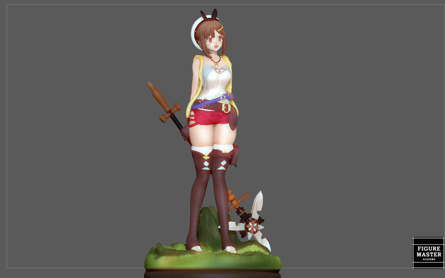 RYZA ATELIER STATUE GAME CHARACTER CUTE PRETTY GIRL ANIME 3D print model_1