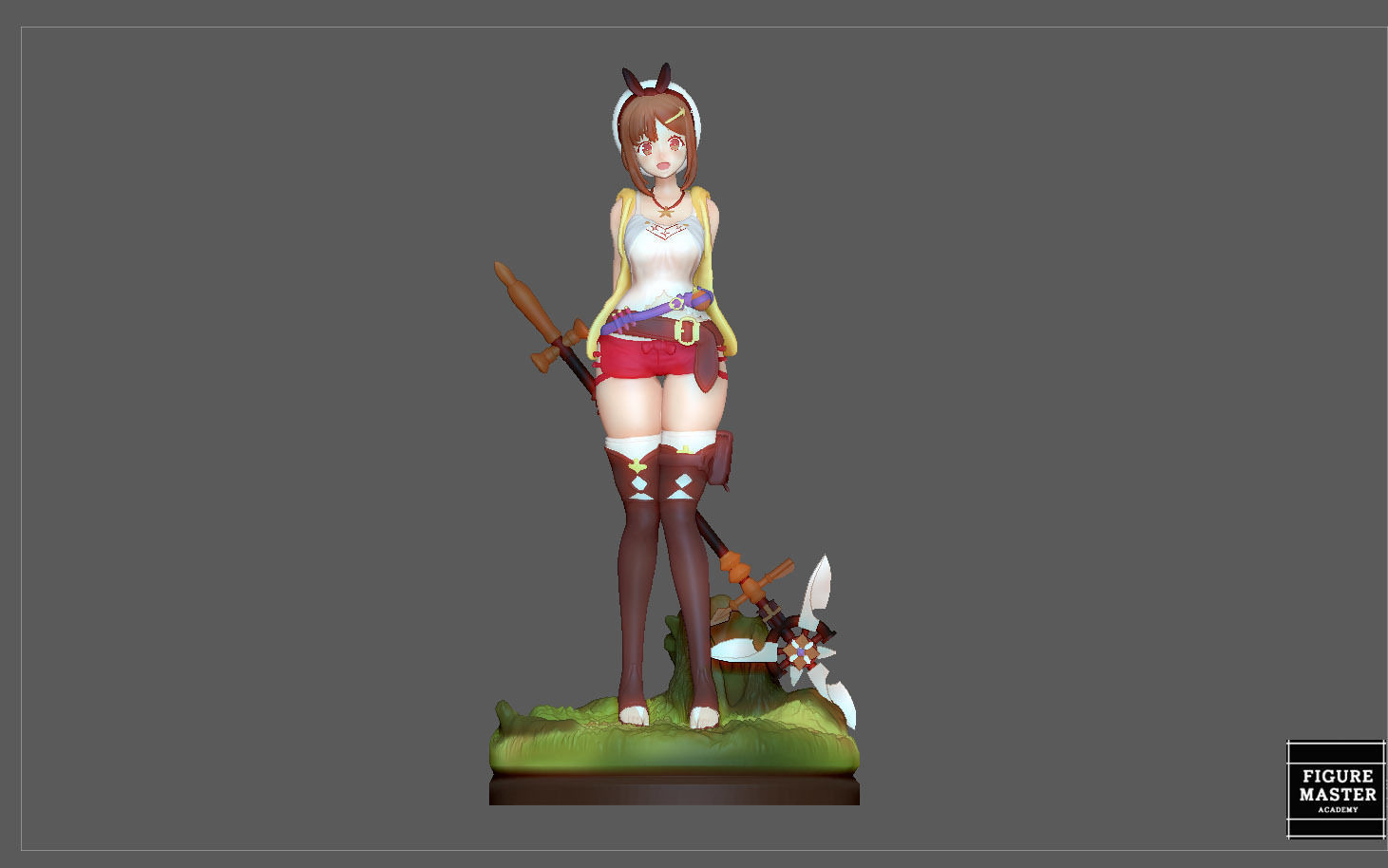 RYZA ATELIER STATUE GAME CHARACTER CUTE PRETTY GIRL ANIME 3D print model_21