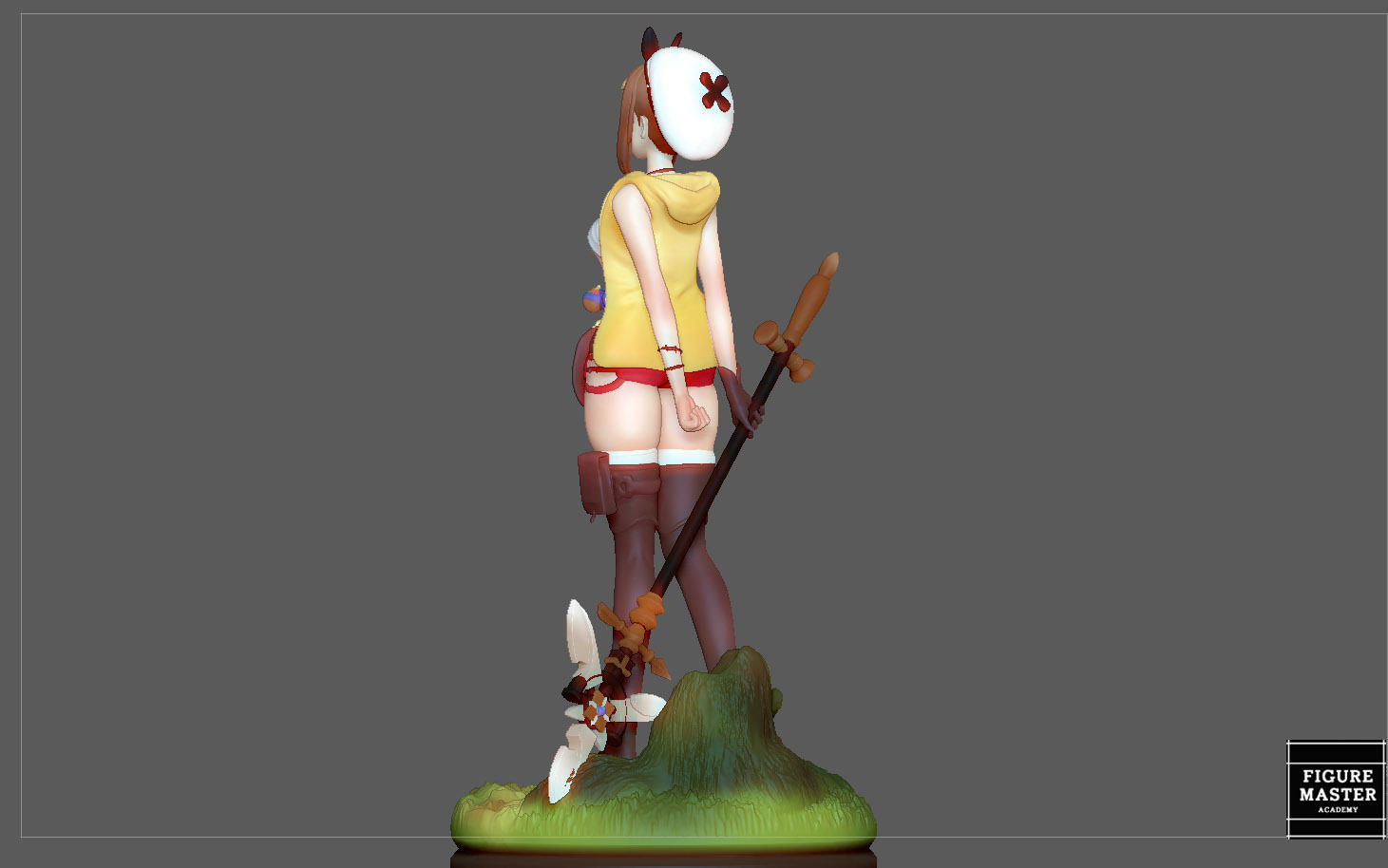 RYZA ATELIER STATUE GAME CHARACTER CUTE PRETTY GIRL ANIME 3D print model_11