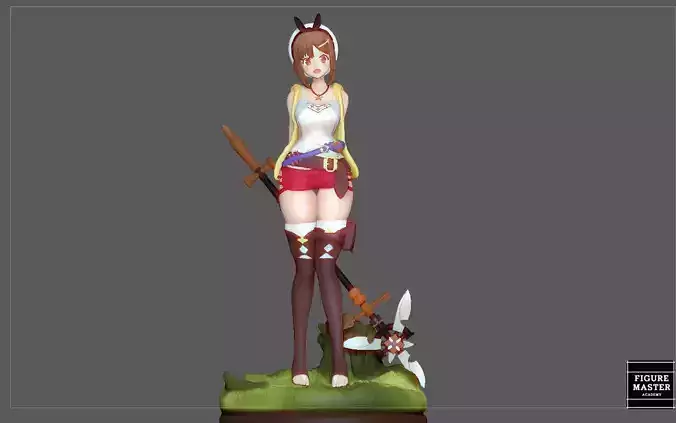 RYZA ATELIER STATUE GAME CHARACTER CUTE PRETTY GIRL ANIME 3D print model