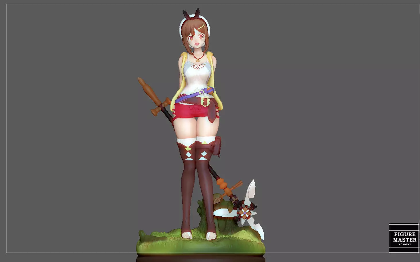 RYZA ATELIER STATUE GAME CHARACTER CUTE PRETTY GIRL ANIME 3D print model_0