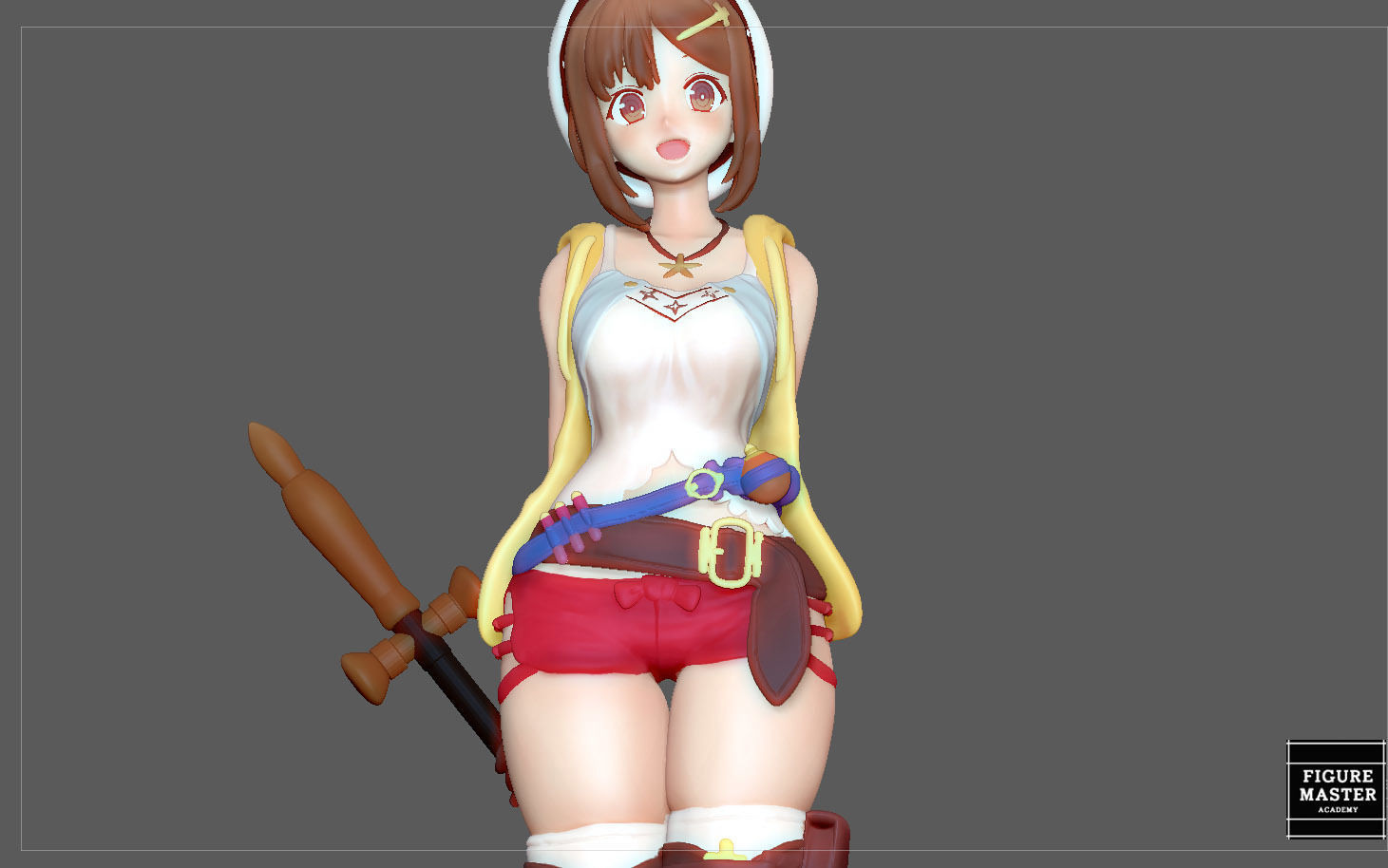 RYZA ATELIER STATUE GAME CHARACTER CUTE PRETTY GIRL ANIME 3D print model_14