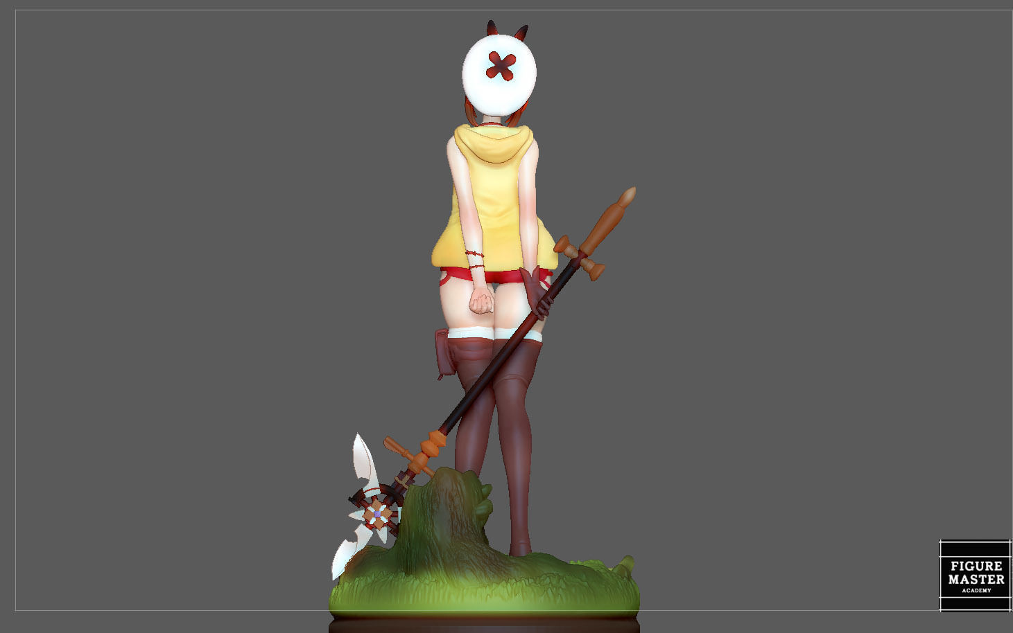 RYZA ATELIER STATUE GAME CHARACTER CUTE PRETTY GIRL ANIME 3D print model_10