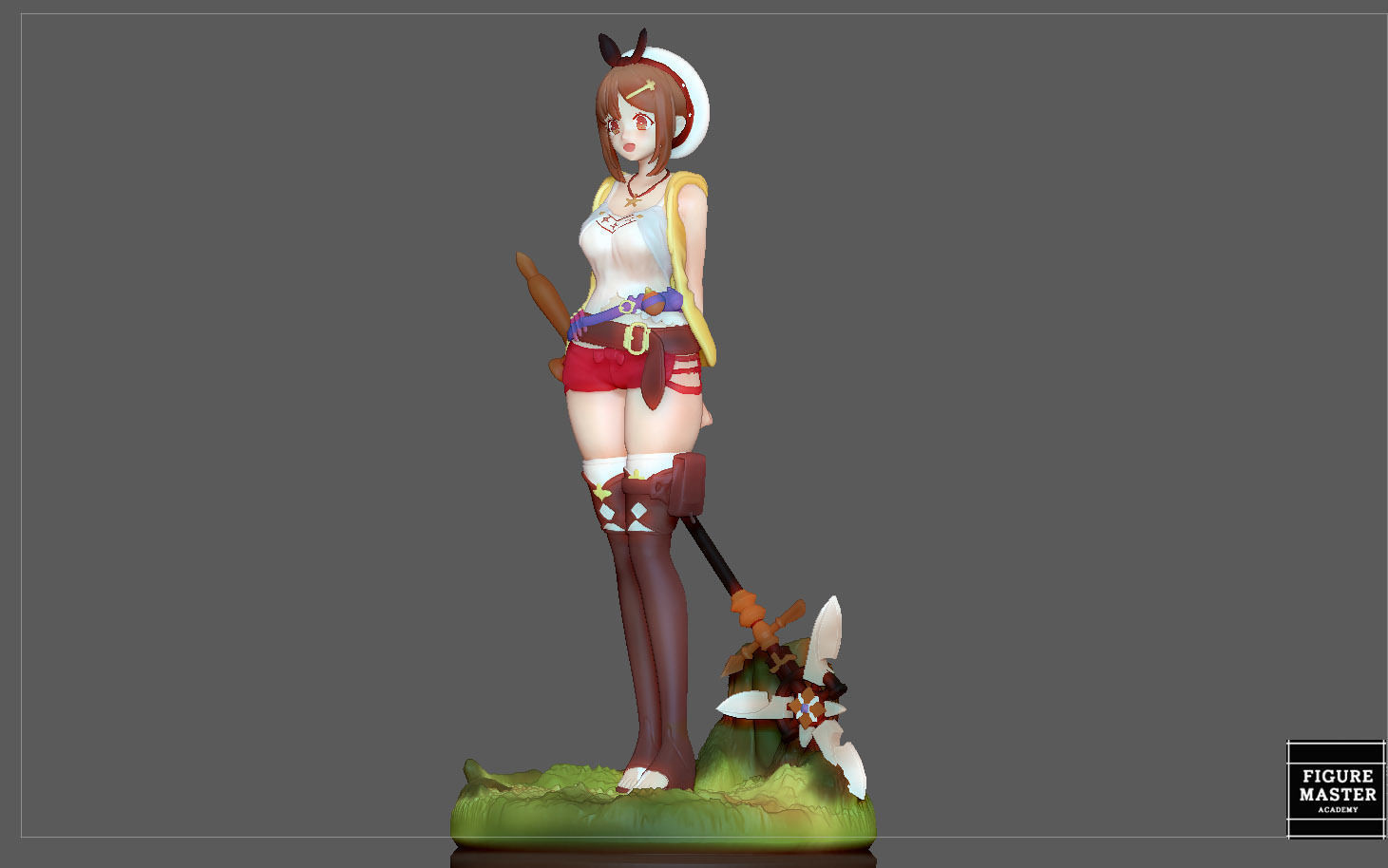 RYZA ATELIER STATUE GAME CHARACTER CUTE PRETTY GIRL ANIME 3D print model_2
