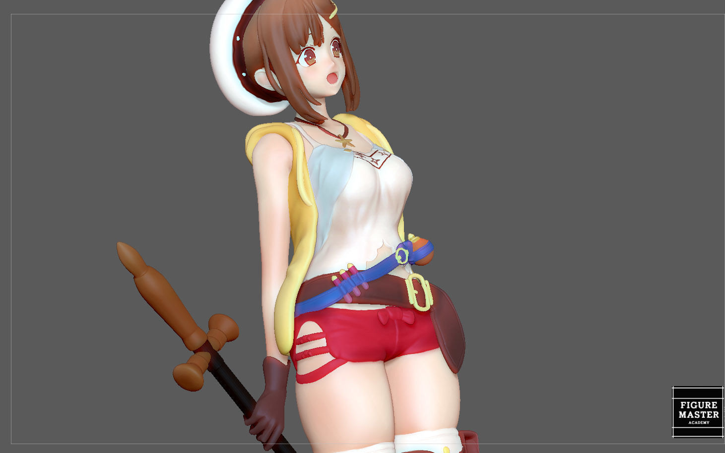 RYZA ATELIER STATUE GAME CHARACTER CUTE PRETTY GIRL ANIME 3D print model_16
