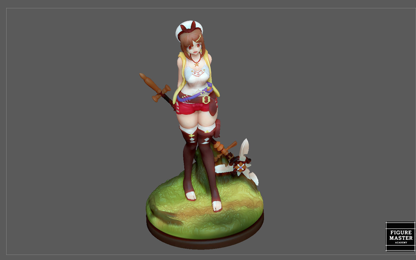 RYZA ATELIER STATUE GAME CHARACTER CUTE PRETTY GIRL ANIME 3D print model_23
