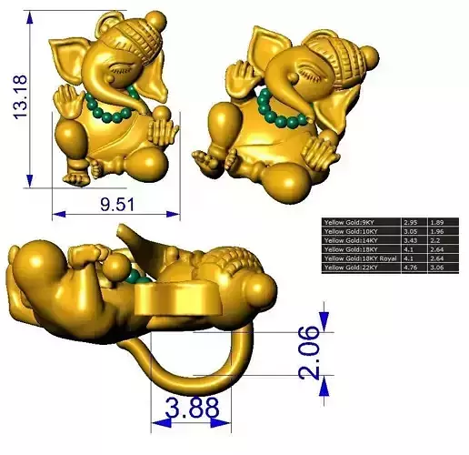 Ganesh pendant 3D print model