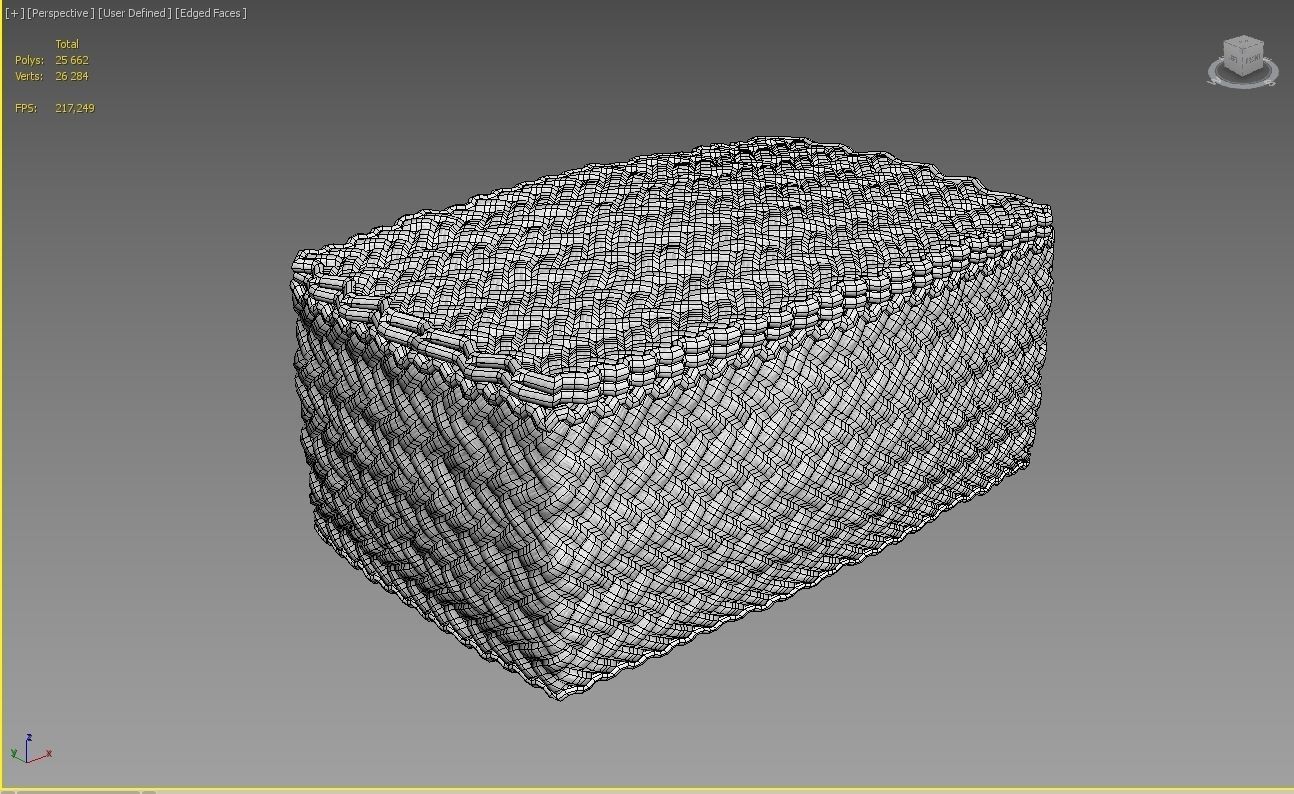 Wicker basket 3D model_8