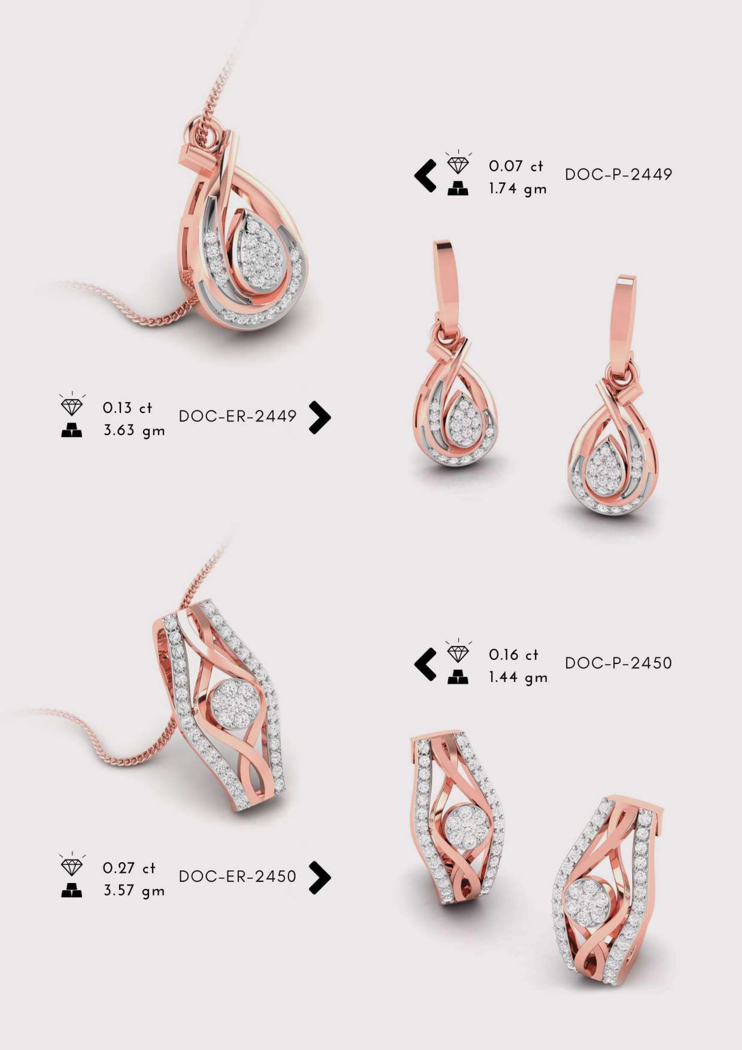 Diamond Pendent with earring Set 3D print model_15