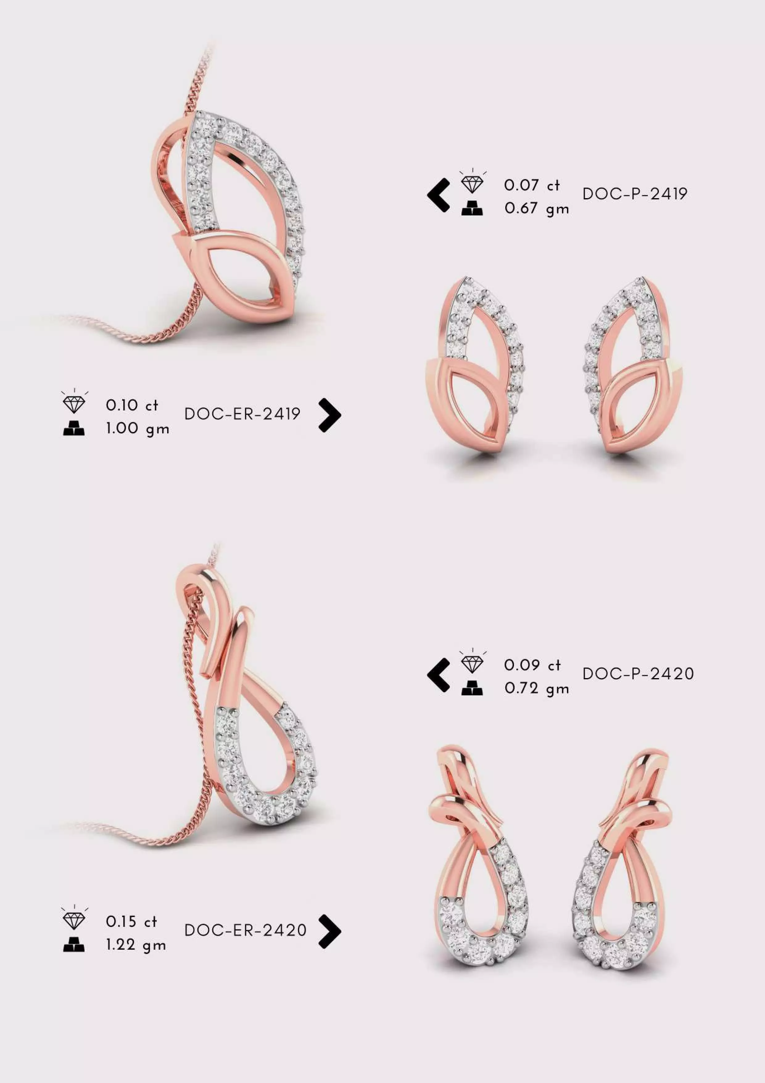 Diamond Pendent with earring Set 3D print model_0