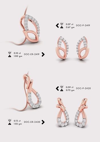 Diamond Pendent with earring Set 3D print model
