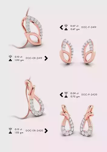 Diamond Pendent with earring Set