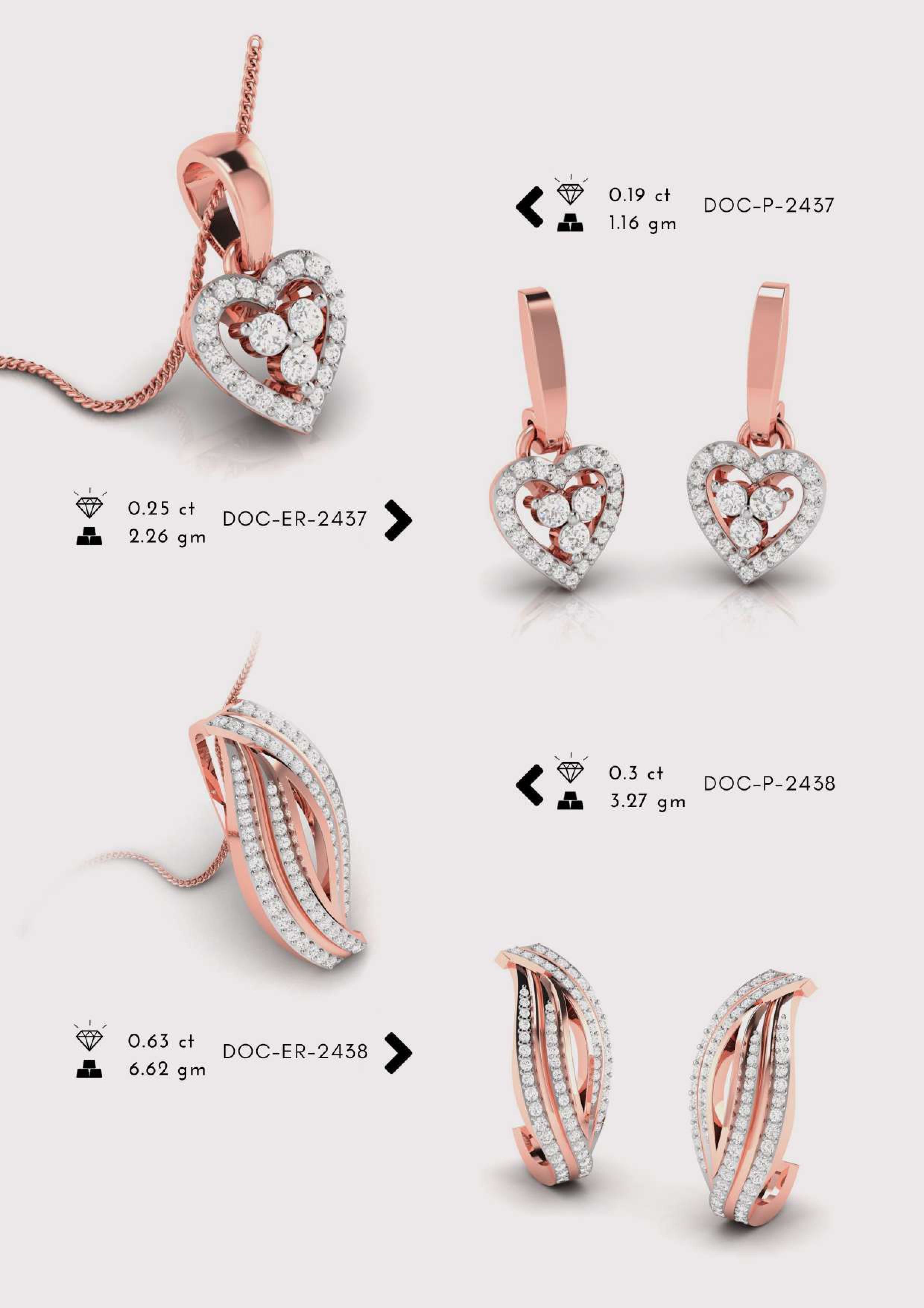 Diamond Pendent with earring Set 3D print model_9