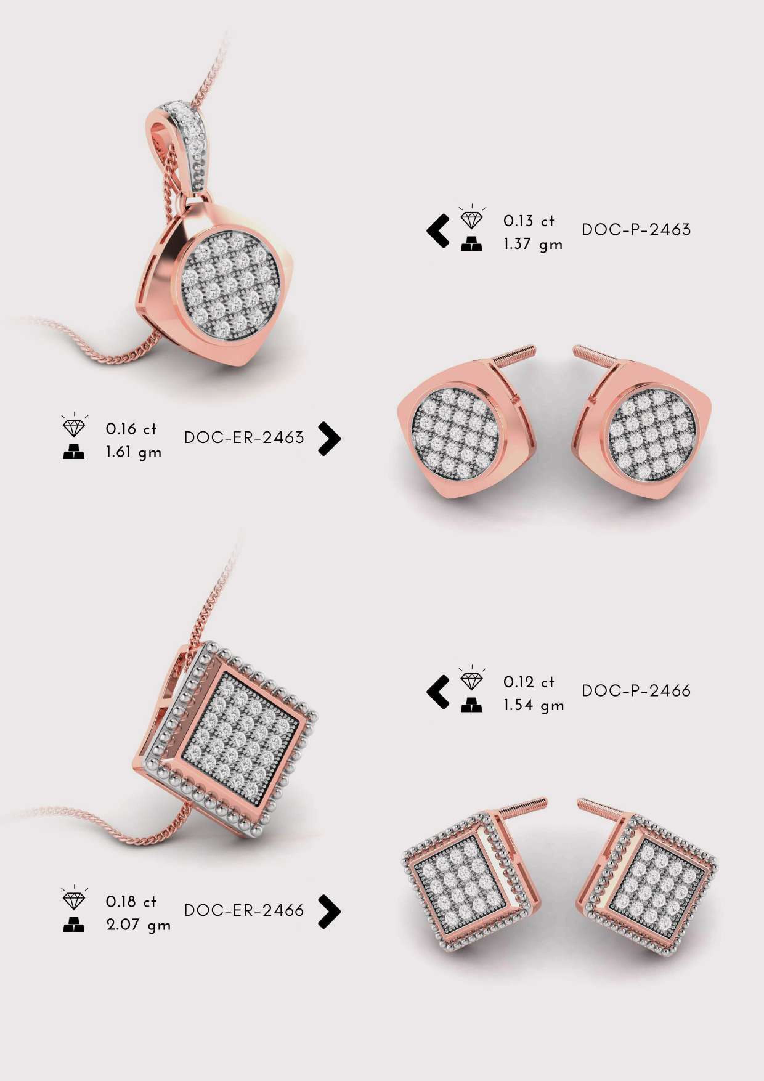 Diamond Pendent with earring Set 3D print model_22