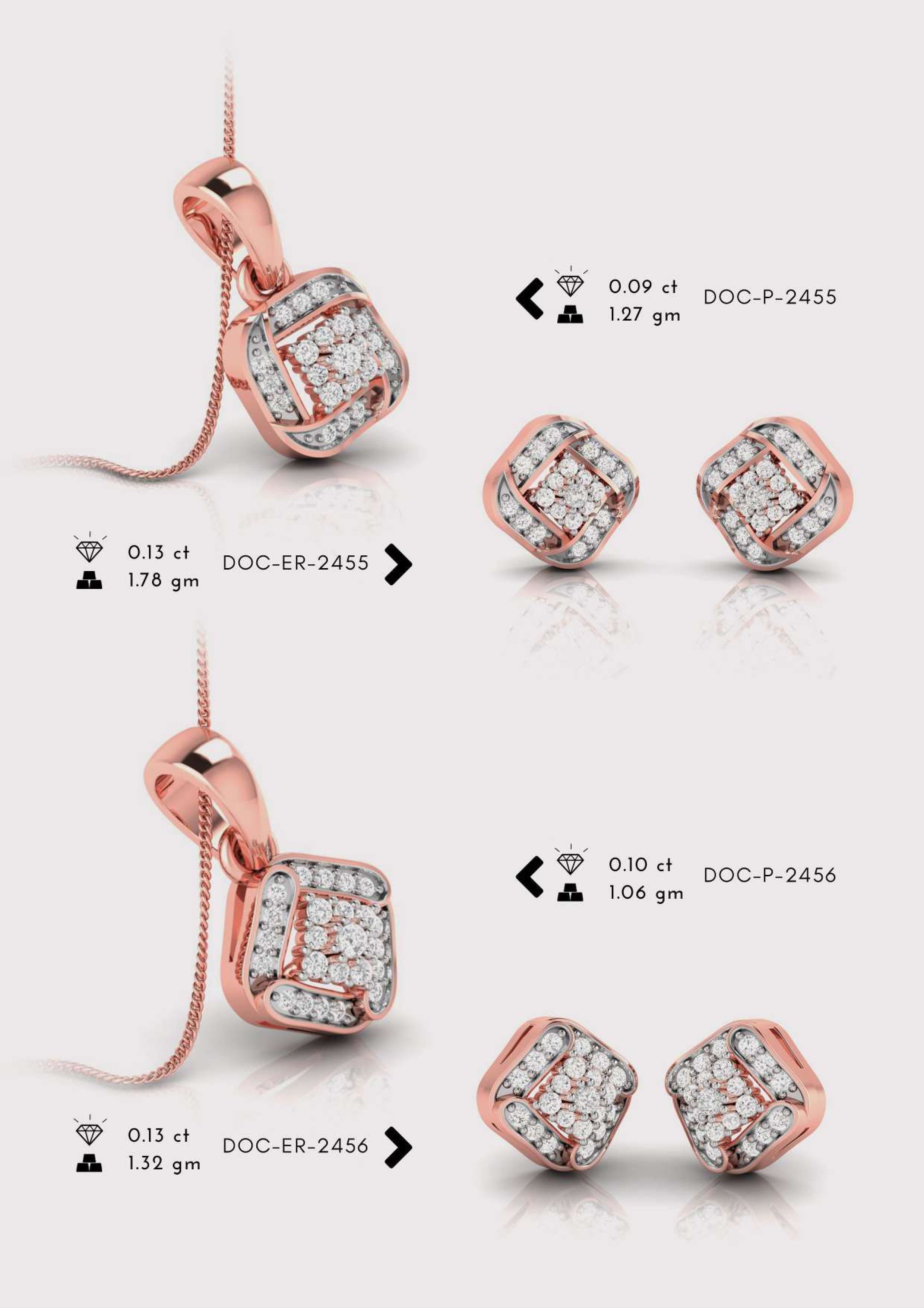 Diamond Pendent with earring Set 3D print model_18