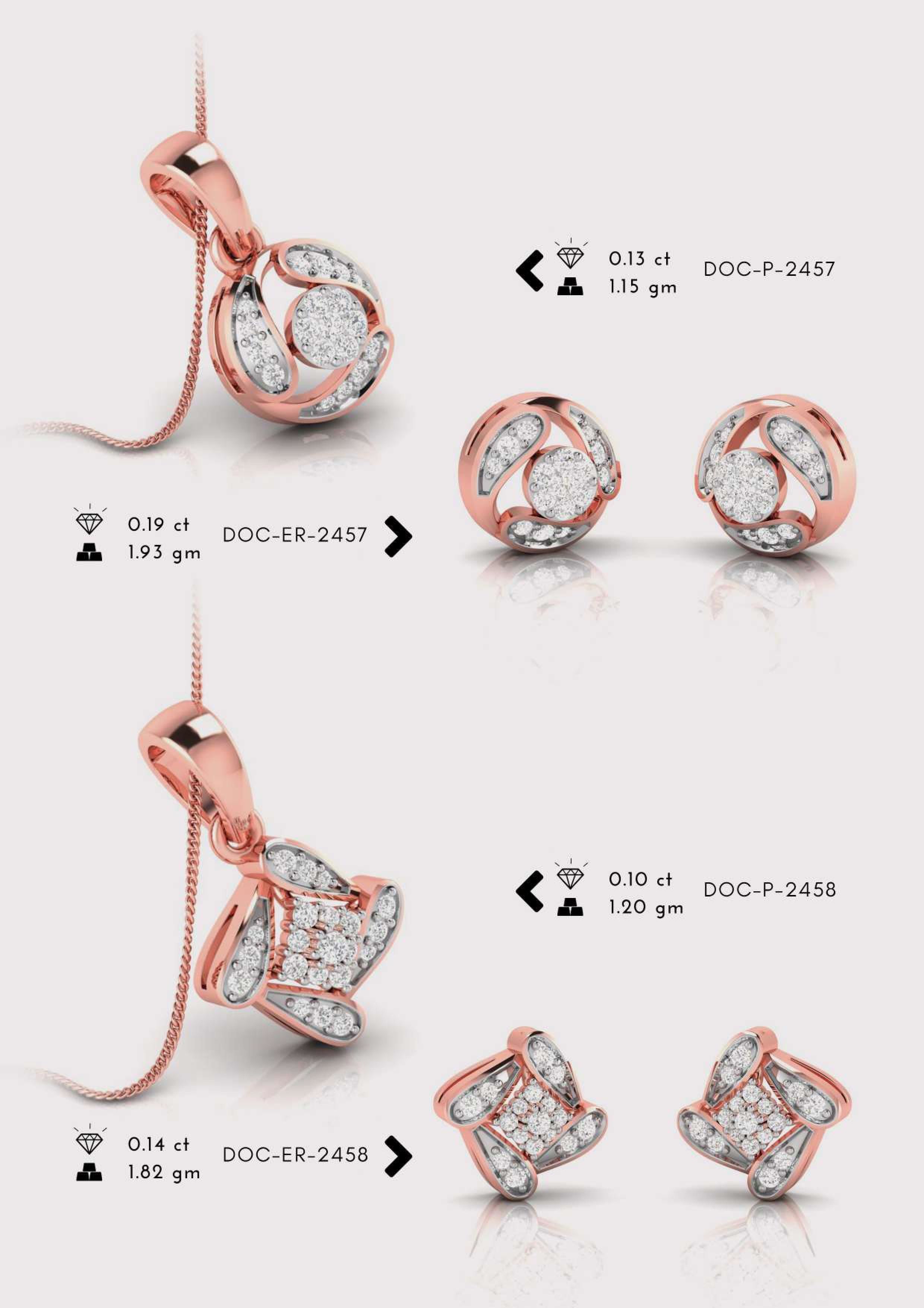 Diamond Pendent with earring Set 3D print model_19