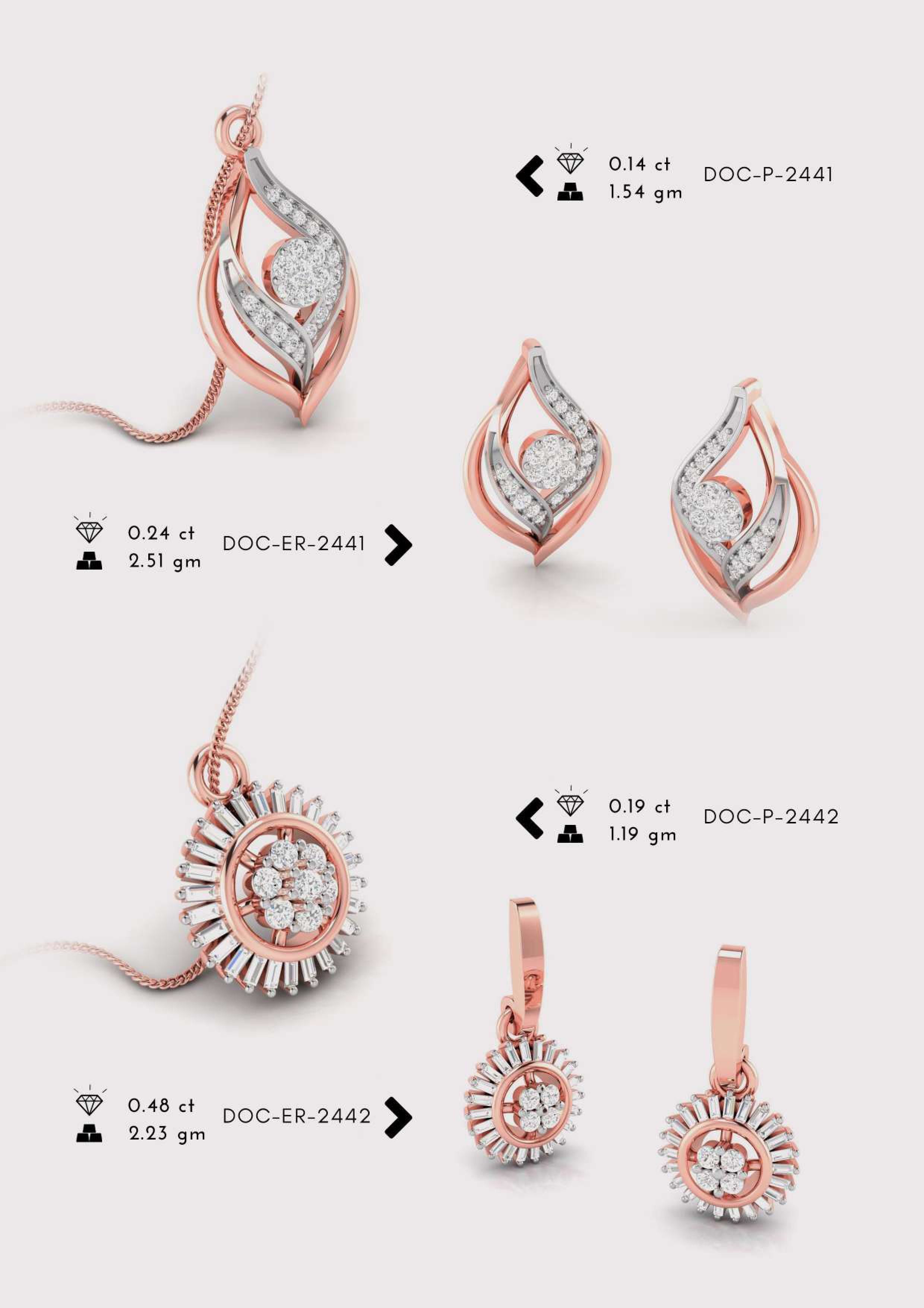 Diamond Pendent with earring Set 3D print model_11