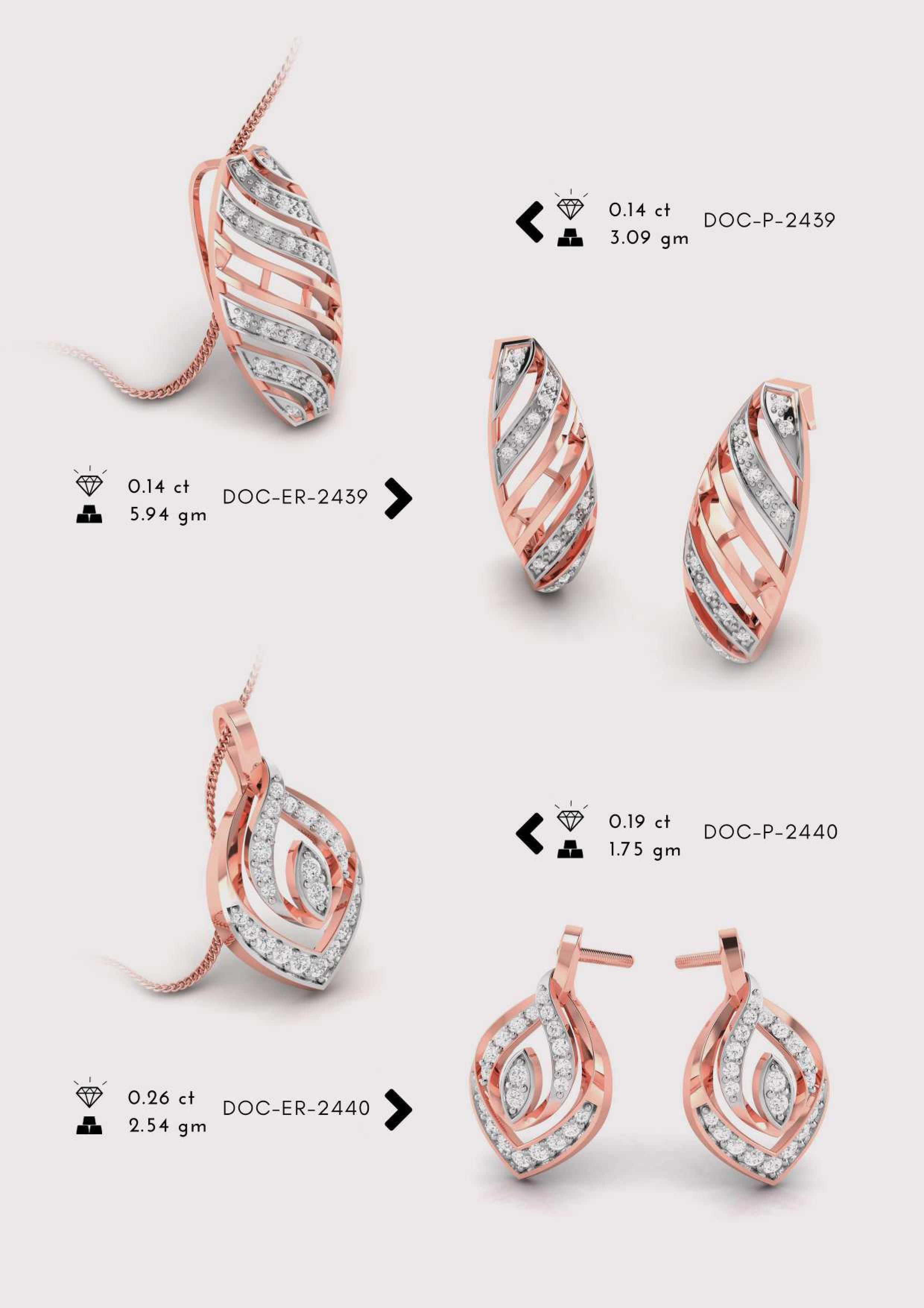 Diamond Pendent with earring Set 3D print model_10