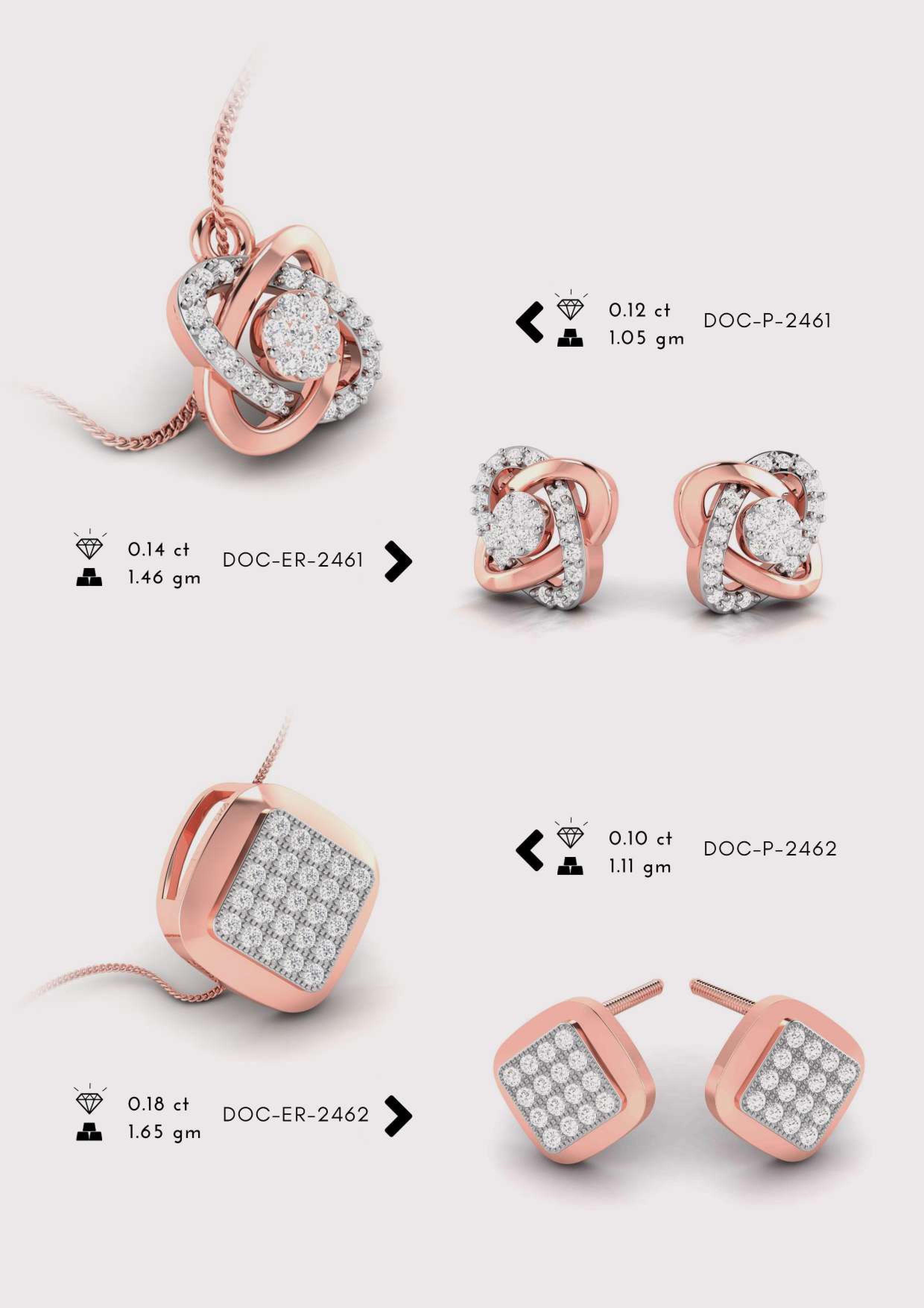 Diamond Pendent with earring Set 3D print model_21