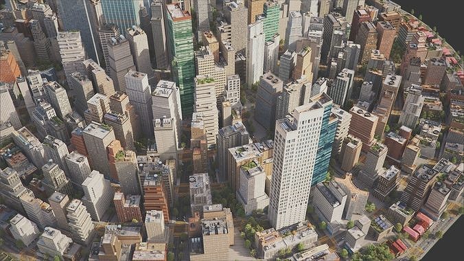 City C3 MAYA Low-poly 3D model 7