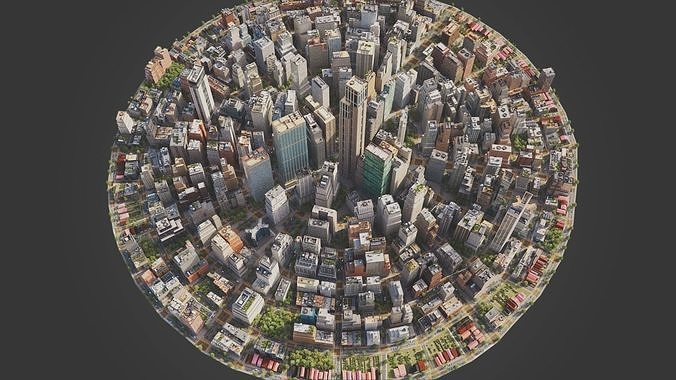 City C3 MAYA Low-poly 3D model 5