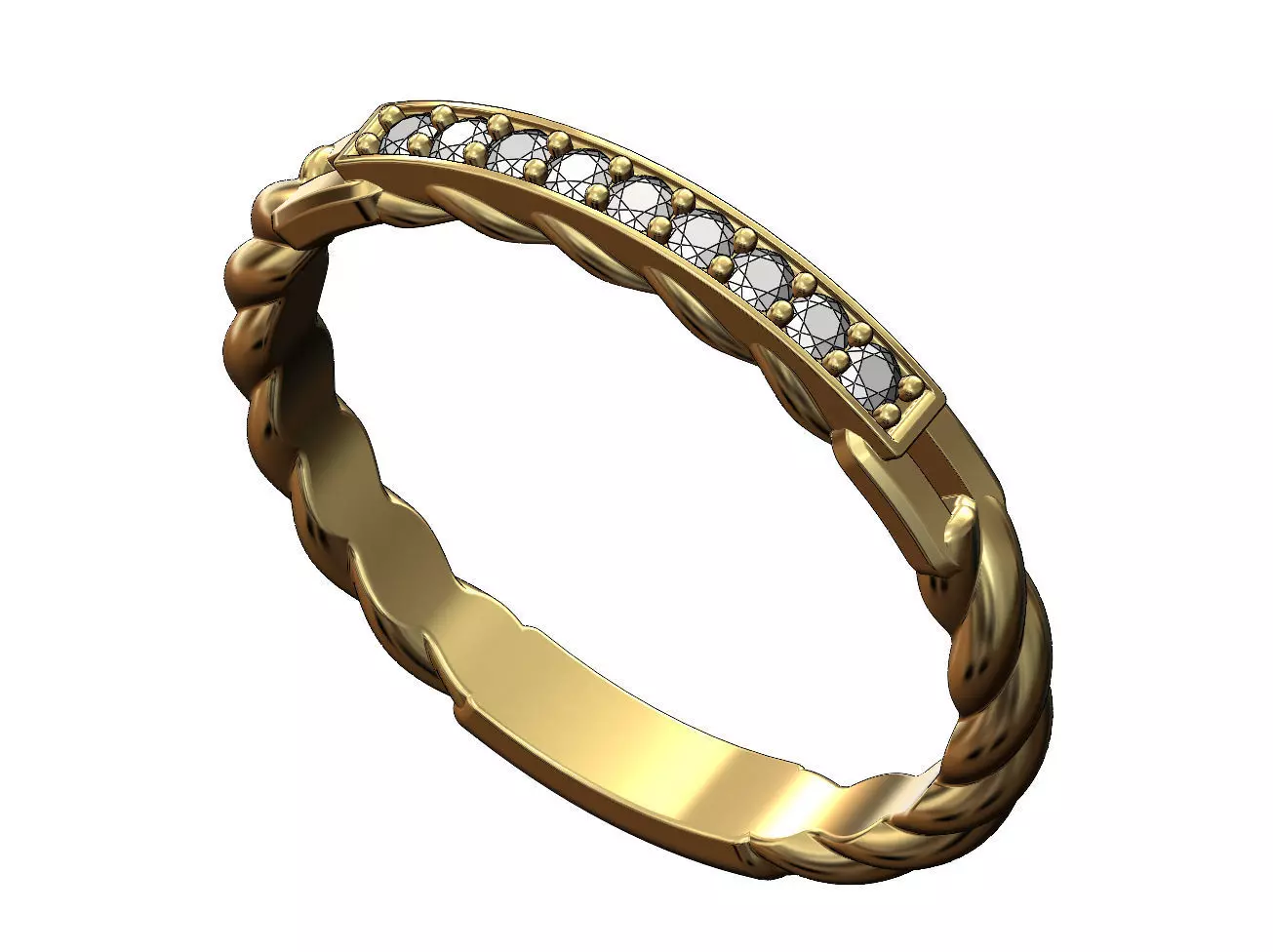 Braided wire diamond ring 3D print model