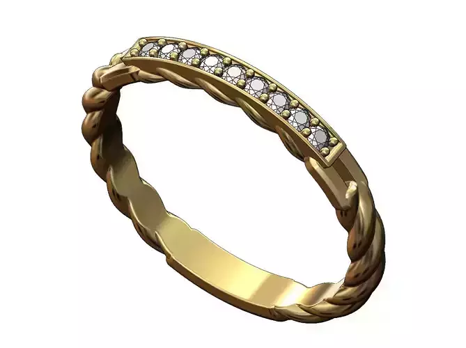 Braided wire diamond ring