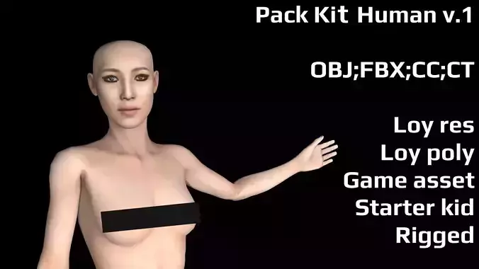 Pack Kit Human v1 Low-poly 3D model