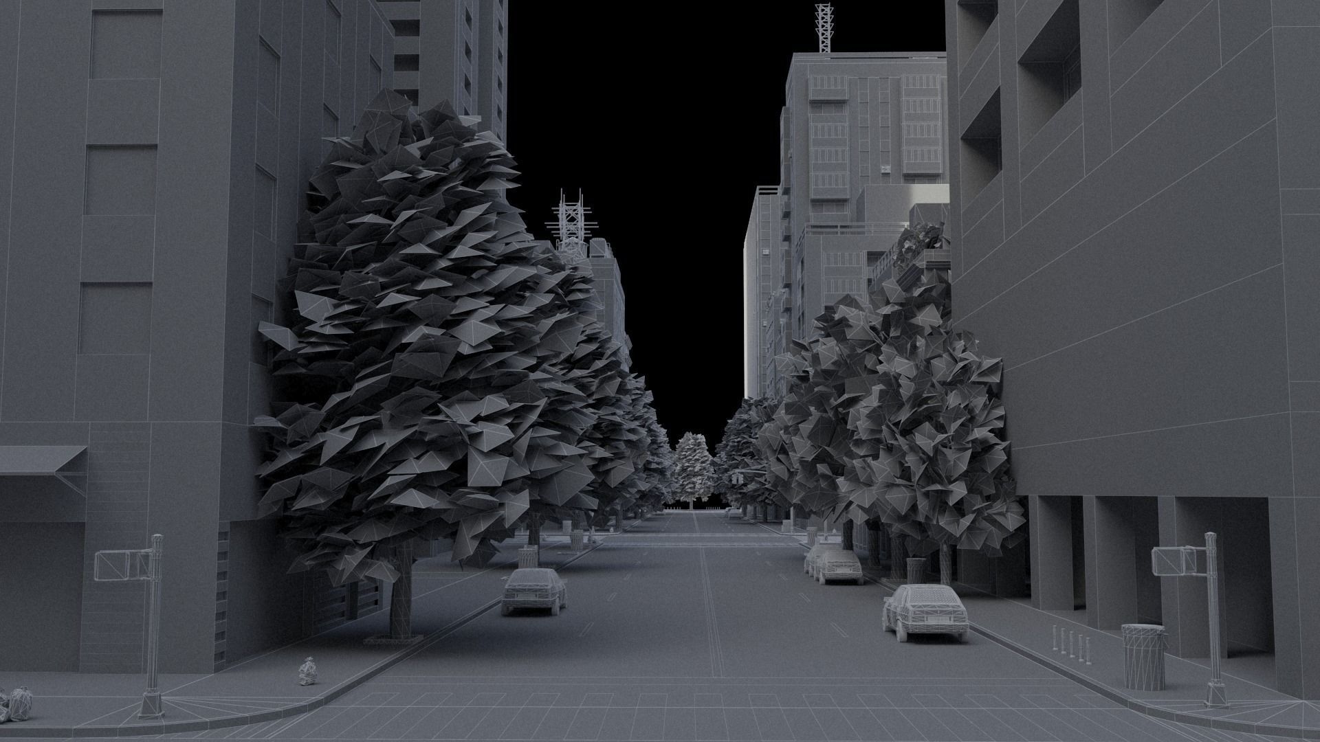 Realistic City S2 MAYA Low-poly 3D model_46