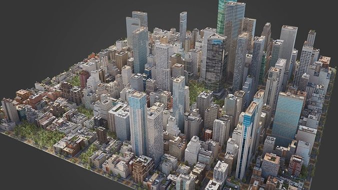 Realistic City S2 MAYA Low-poly 3D model 7