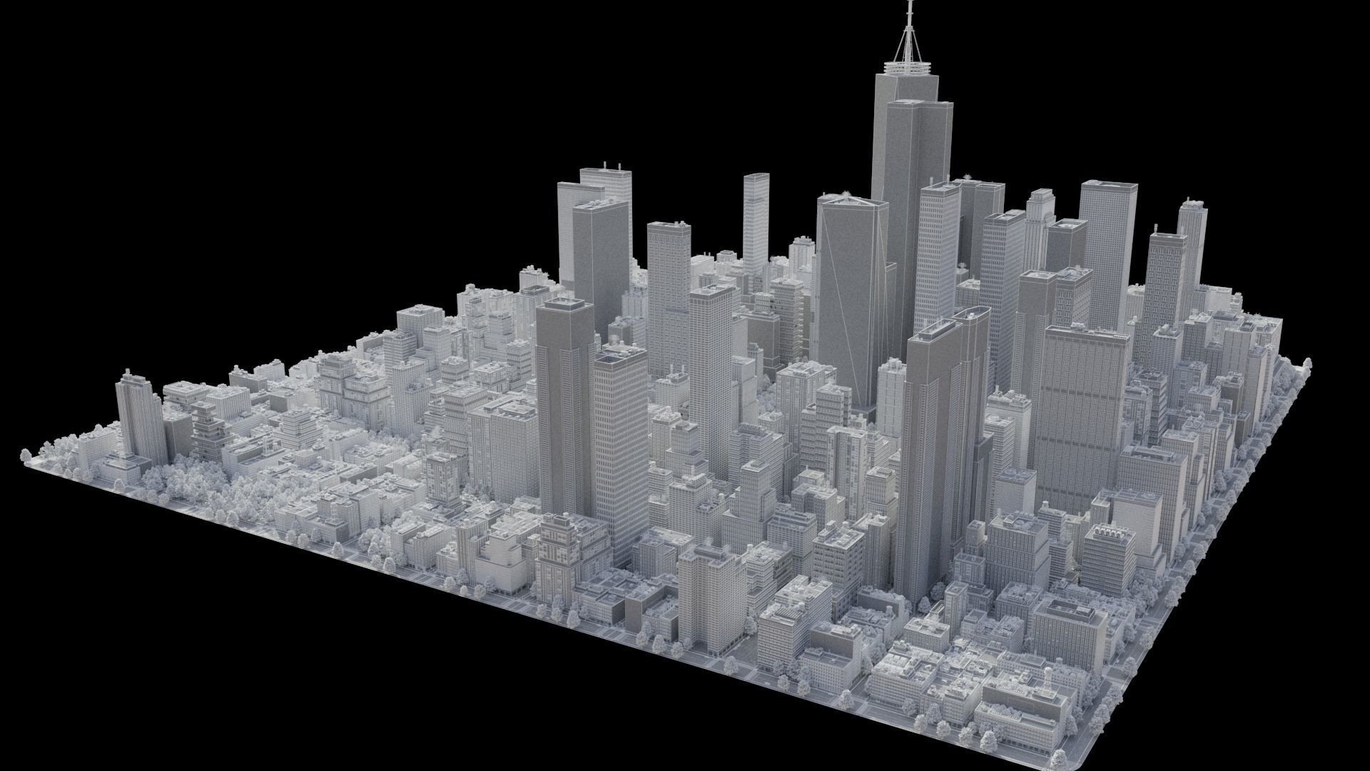Realistic City S2 MAYA Low-poly 3D model_35