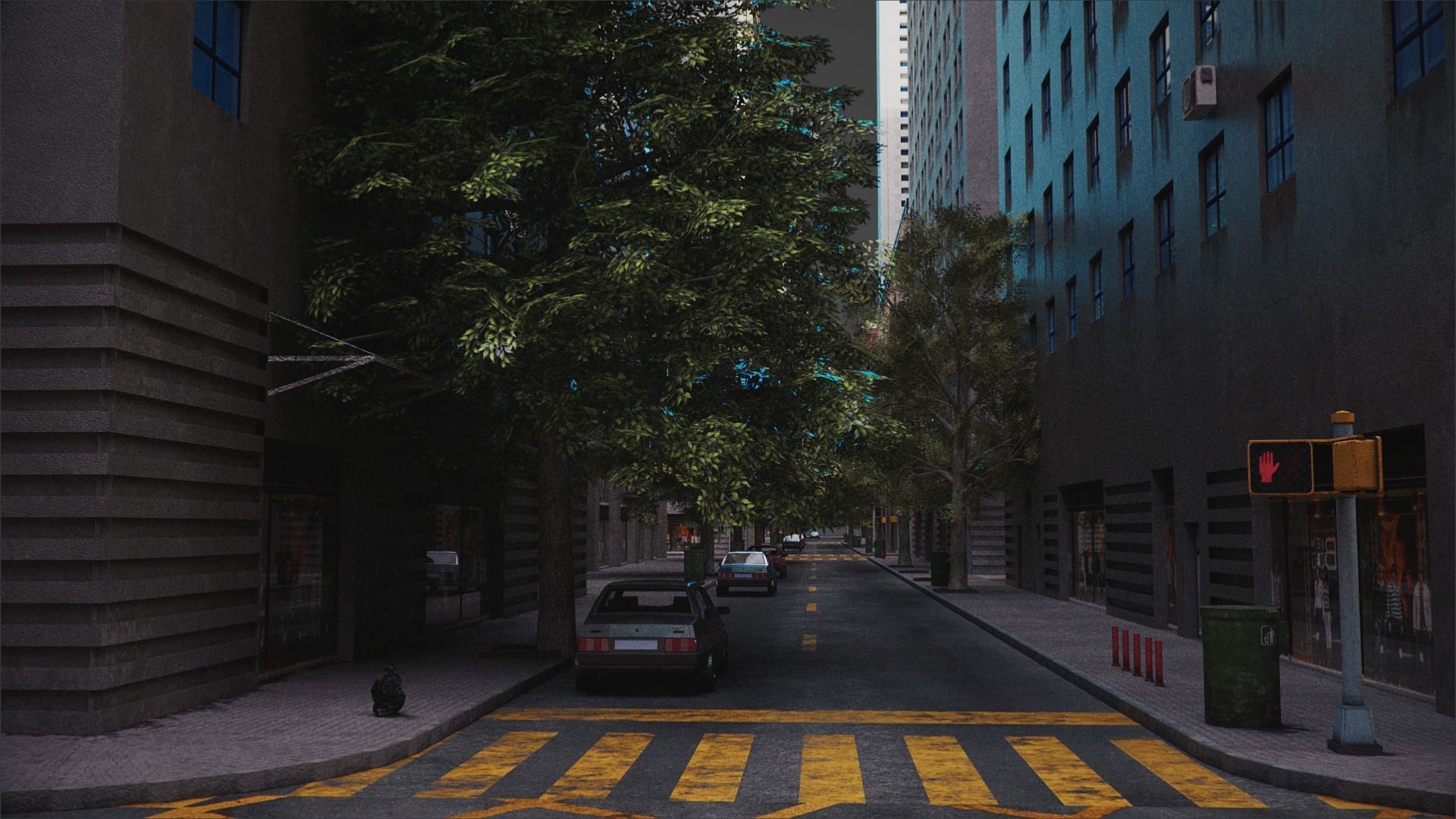 Realistic City S2 MAYA Low-poly 3D model_29