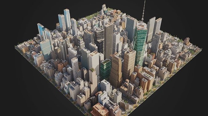 Realistic City S2 MAYA Low-poly 3D model 4