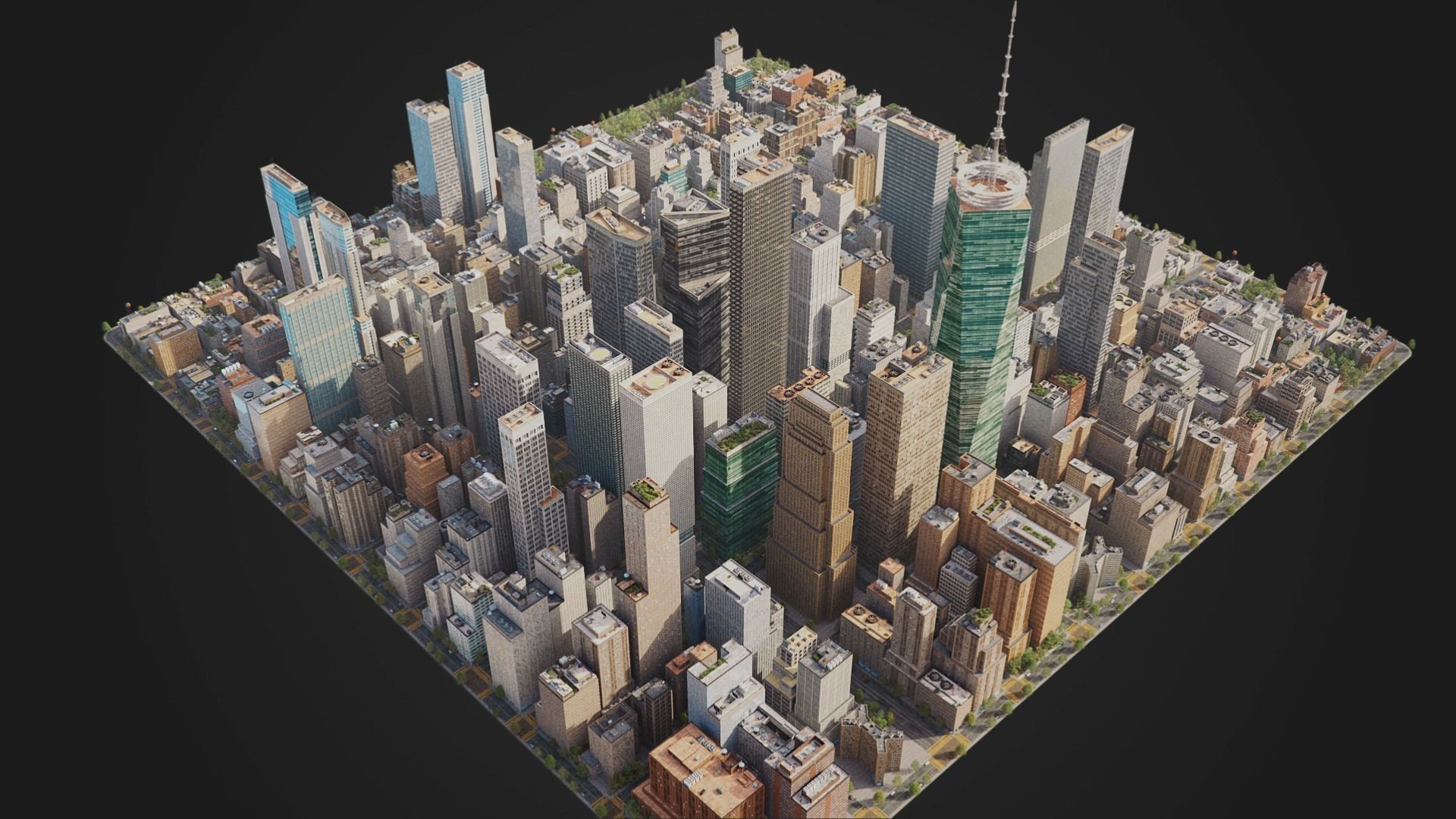 Realistic City S2 MAYA Low-poly 3D model_4