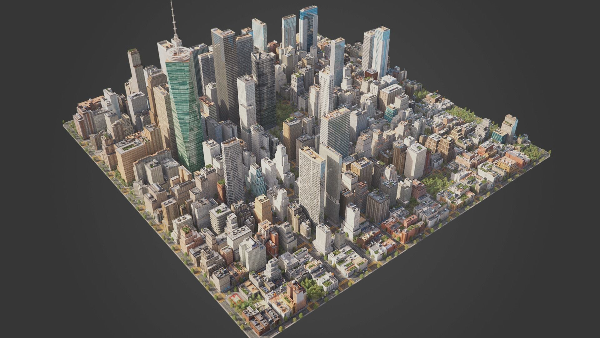 Realistic City S2 MAYA Low-poly 3D model_5