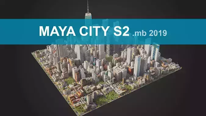 Realistic City S2 MAYA Low-poly 3D model