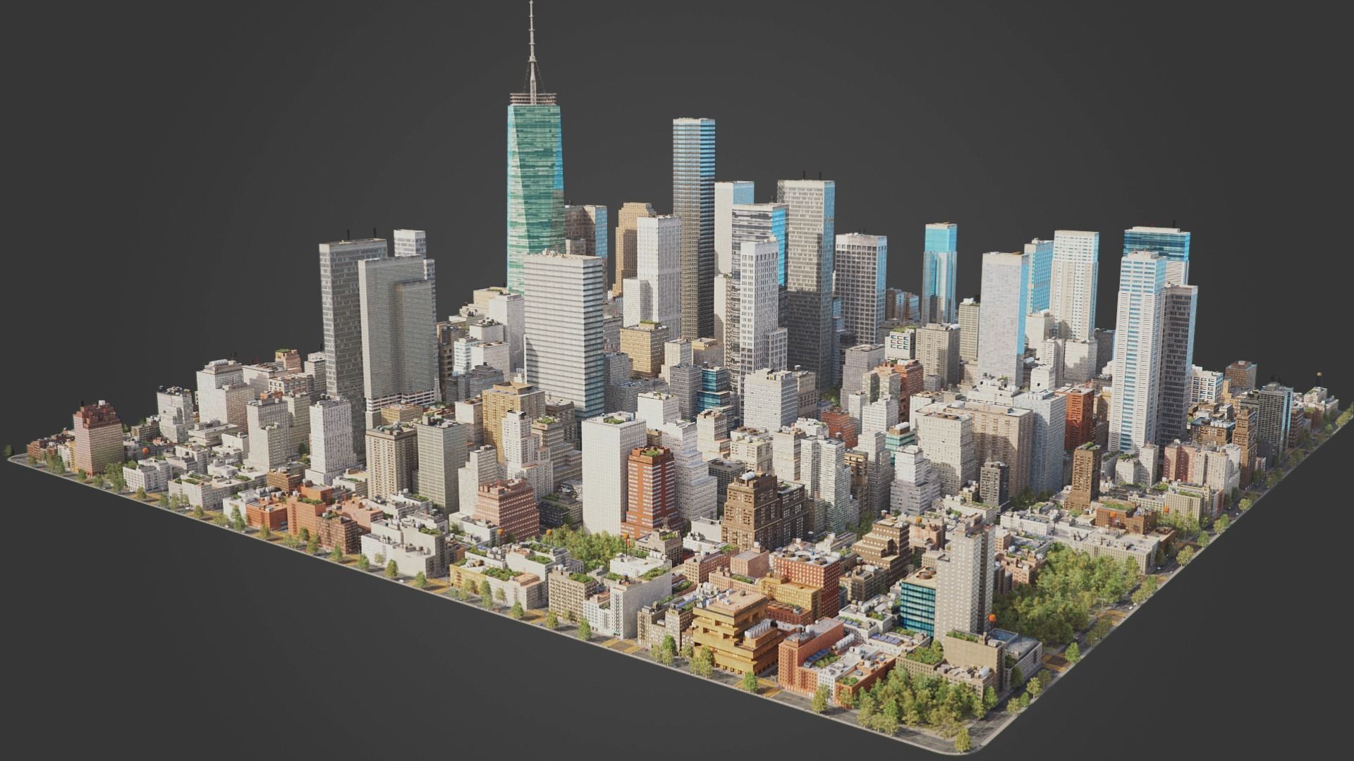 Realistic City S2 MAYA Low-poly 3D model_6