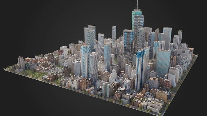 Realistic City S2 MAYA Low-poly 3D model 3